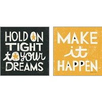 Framed 'Bright Motivational 2 Piece Art Print Set' border=