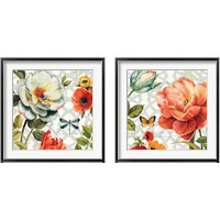 Framed 'Floral Story 2 Piece Framed Art Print Set' border=