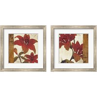 Framed 'Floral Harmony 2 Piece Framed Art Print Set' border=