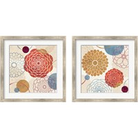 Framed 'Abstract Bouquet 2 Piece Framed Art Print Set' border=