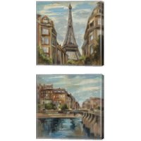 Framed 'Moment in Paris 2 Piece Canvas Print Set' border=