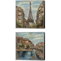 Framed 'Moment in Paris 2 Piece Canvas Print Set' border=