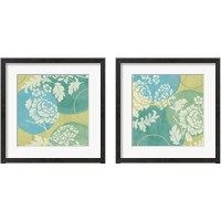Framed Floral Decal Turquoise 2 Piece Framed Art Print Set