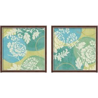 Framed Floral Decal Turquoise 2 Piece Framed Art Print Set