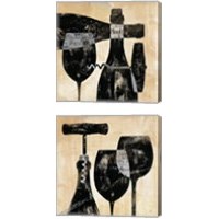 Framed Wine Selection 2 Piece Canvas Print Set