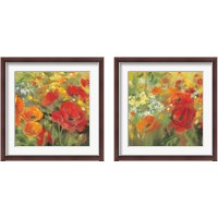 Framed 'Oriental Poppy Field 2 Piece Framed Art Print Set' border=