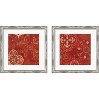 Framed 'Crimson Stamps 2 Piece Framed Art Print Set' border=