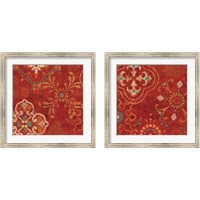 Framed 'Crimson Stamps 2 Piece Framed Art Print Set' border=