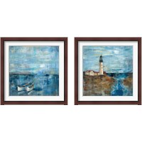Framed 'Blue Nautical 2 Piece Framed Art Print Set' border=