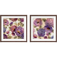 Framed Blue and Purple Flower Song 2 Piece Framed Art Print Set