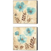 Framed 'Blue Poppies 2 Piece Canvas Print Set' border=