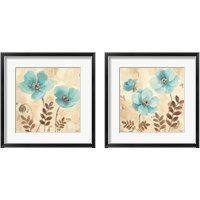 Framed 'Blue Poppies 2 Piece Framed Art Print Set' border=