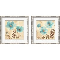 Framed 'Blue Poppies 2 Piece Framed Art Print Set' border=