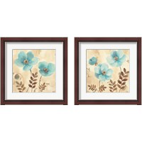 Framed 'Blue Poppies 2 Piece Framed Art Print Set' border=