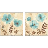 Framed Blue Poppies 2 Piece Art Print Set