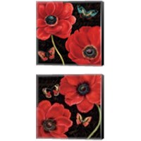 Framed 'Petals and Wings 2 Piece Canvas Print Set' border=