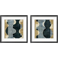 Framed 'Geometric Deco 2 Piece Framed Art Print Set' border=