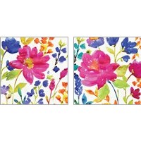 Framed 'Floral Medley 2 Piece Art Print Set' border=