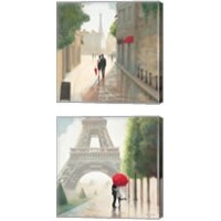 Framed 'Paris Romance 2 Piece Canvas Print Set' border=