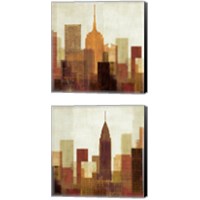 Framed 'Summer in the City 2 Piece Canvas Print Set' border=