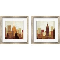 Framed 'Summer in the City 2 Piece Framed Art Print Set' border=