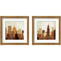 Framed 'Summer in the City 2 Piece Framed Art Print Set' border=