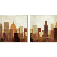 Framed 'Summer in the City 2 Piece Art Print Set' border=