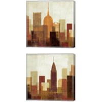 Framed 'Summer in the City 2 Piece Canvas Print Set' border=