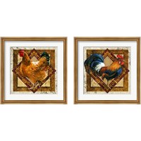 Framed Hen & Rooster 2 Piece Framed Art Print Set