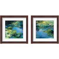 Framed 'Water Lilies 2 Piece Framed Art Print Set' border=