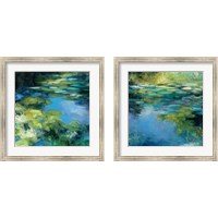 Framed 'Water Lilies 2 Piece Framed Art Print Set' border=