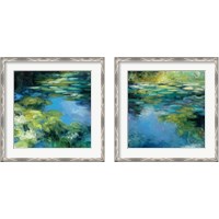 Framed 'Water Lilies 2 Piece Framed Art Print Set' border=