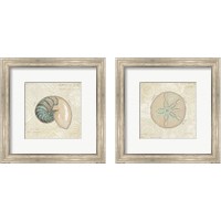 Framed 'Beach Treasures 2 Piece Framed Art Print Set' border=