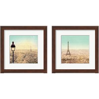 Framed Eiffel Landscape Letter Blue 2 Piece Framed Art Print Set