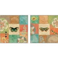 Framed 'Folk Floral 2 Piece Art Print Set' border=