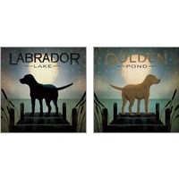 Framed Pond Dogs 2 Piece Art Print Set