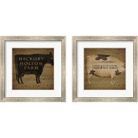 Framed 'Wood Farm Sign 2 Piece Framed Art Print Set' border=