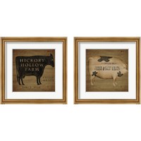 Framed 'Wood Farm Sign 2 Piece Framed Art Print Set' border=