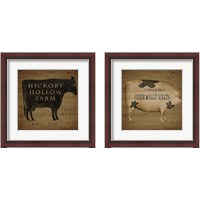 Framed 'Wood Farm Sign 2 Piece Framed Art Print Set' border=