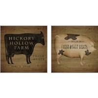 Framed 'Wood Farm Sign 2 Piece Art Print Set' border=