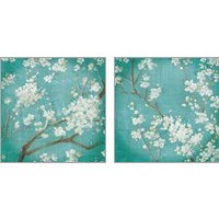 Framed 'White Cherry Blossoms 2 Piece Art Print Set' border=