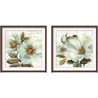 Framed 'White Floral Bliss 2 Piece Framed Art Print Set' border=