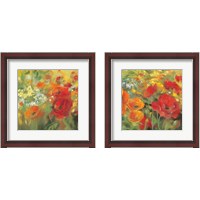 Framed 'Oriental Poppy Field 2 Piece Framed Art Print Set' border=