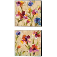 Framed Bold Bright Flowers 2 Piece Canvas Print Set