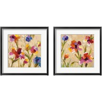 Framed 'Bold Bright Flowers 2 Piece Framed Art Print Set' border=