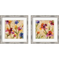 Framed 'Bold Bright Flowers 2 Piece Framed Art Print Set' border=