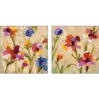 Framed 'Bold Bright Flowers 2 Piece Art Print Set' border=