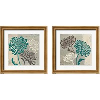 Framed 'Chrysanthemums 2 Piece Framed Art Print Set' border=