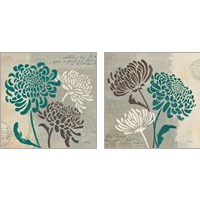 Framed 'Chrysanthemums 2 Piece Art Print Set' border=