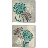 Framed 'Chrysanthemums 2 Piece Canvas Print Set' border=